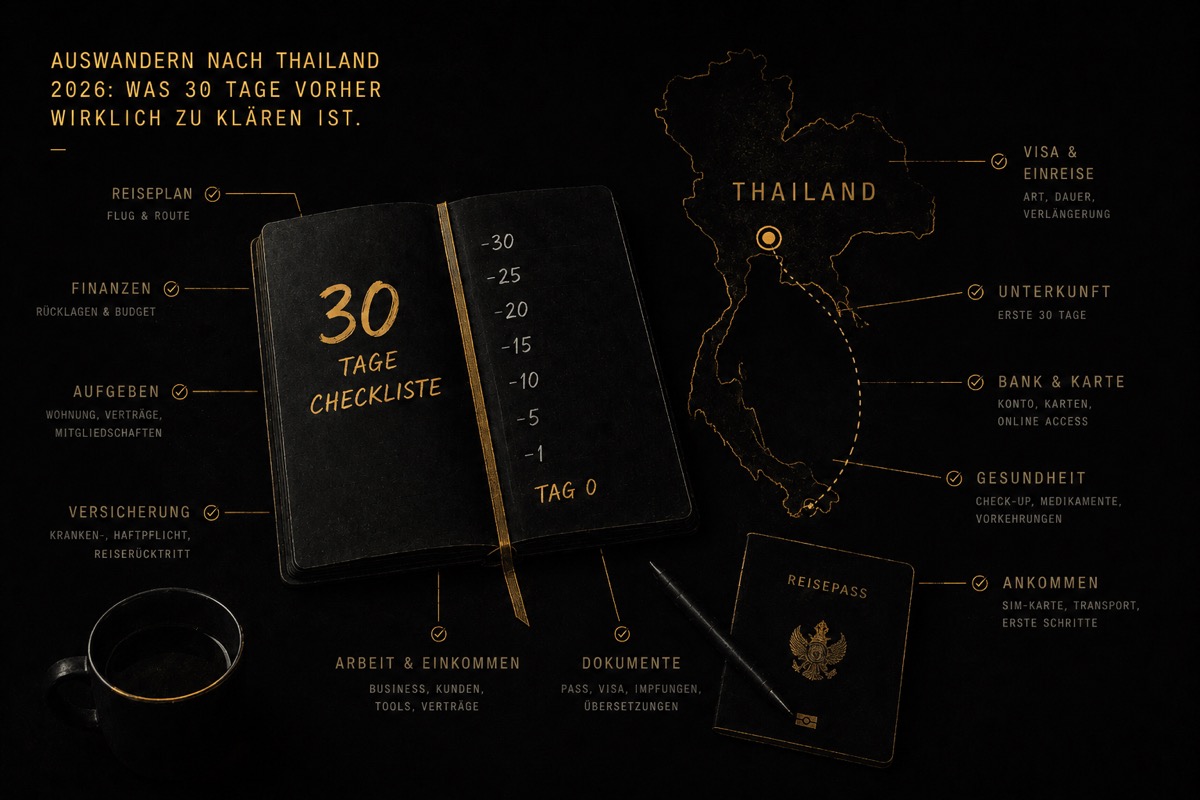 Auswandern nach Thailand 2026: 30-Tage-Checkliste